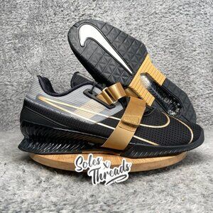 Nike Romaleos 4 Weightlifting Shoes Size 13 Men Black Metallic Gold CD3463-001